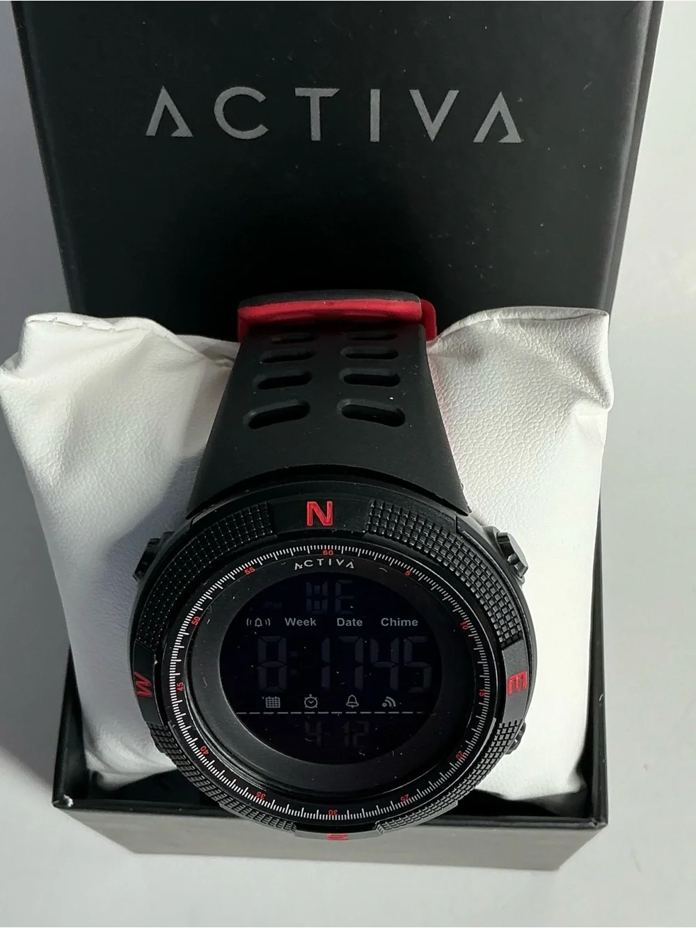 Activa Black and Red Digital Sport Watch with Silicone Band(cw1915m)
